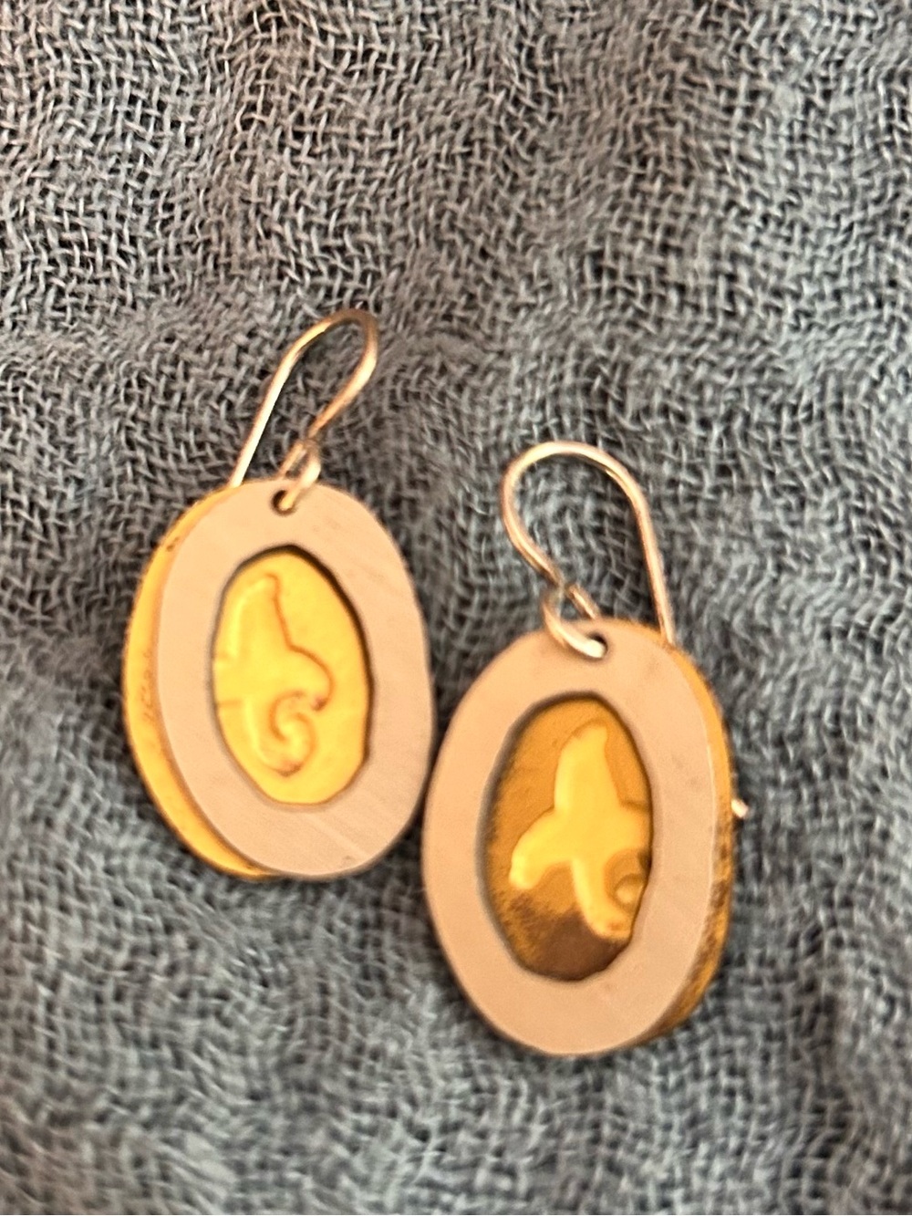 VIntage Brutalist Cut Away Dangle Earrings Brass Hand Made